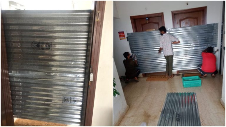 Bengaluru: Municipal officials barricade residences of coronavirus patients by nailing tin sheets on doors, removes it after uproar