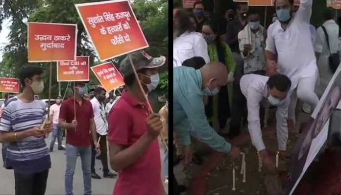 Karni Sena protests demanding CBI probe in the case of Sushant Singh