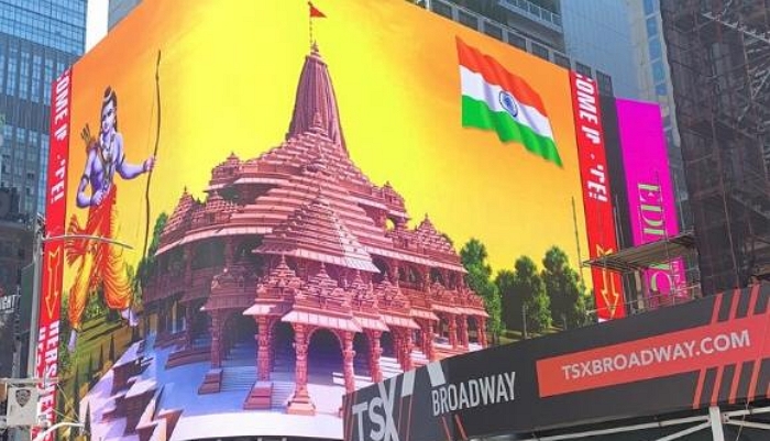 Digital billboard featuring Lord Ram and Ram Mandir comes up at Times Square in New York