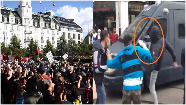 A day after burning the streets of Sweden, Muslim mob clashes with anti-Islamization protestors in Norway
