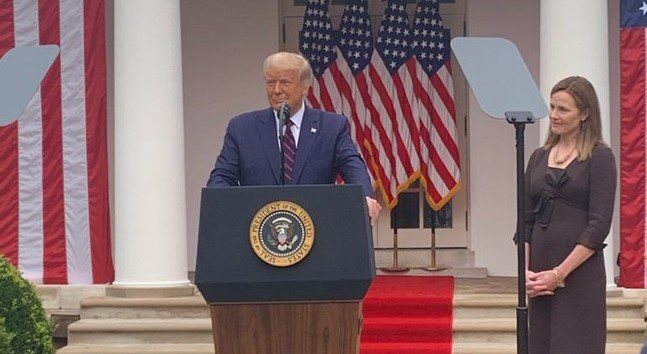Donald Trump and Amy Coney Barrett at the White House