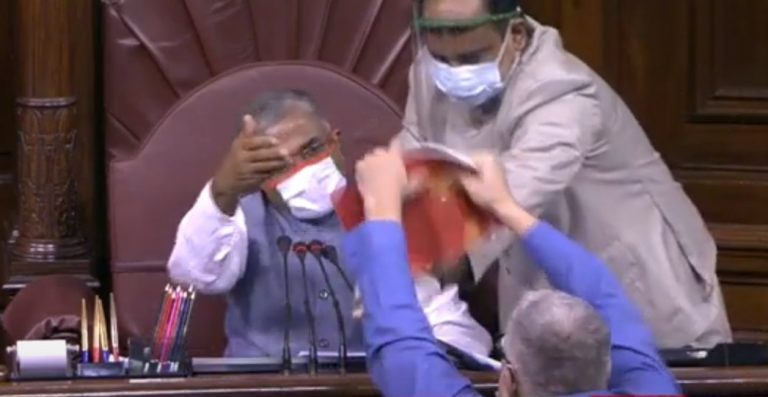 Watch: TMC MP Derek O’Brien heckles and attacks Deputy Chairman Harivansh as Rajya Sabha passes agriculture Bills