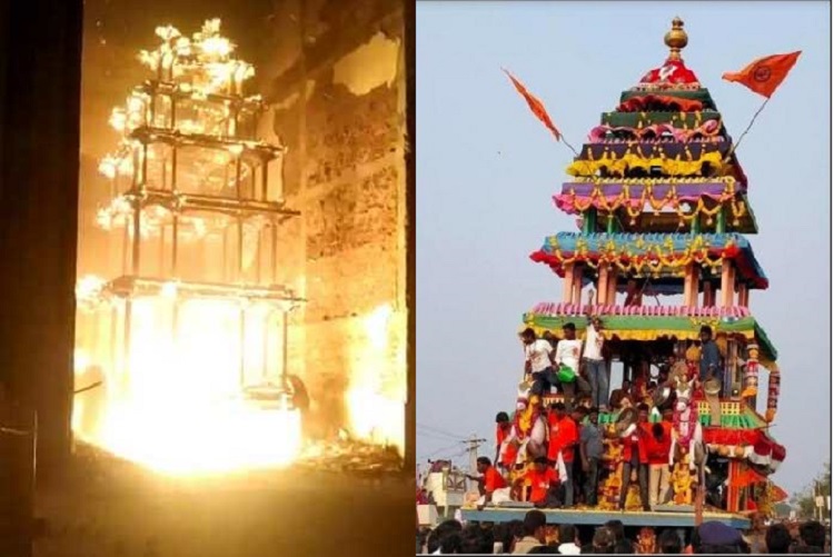 Andhra govt orders CBI probe, activists say ‘organised attempt to target Hindu temples’ after century-old temple chariot was burnt