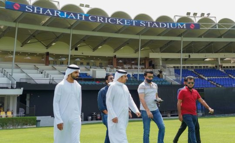 BCCI president Sourav Ganguly shares pictures of his visit to the  Sharjah Cricket Stadium, blurs picture of Pakistani cricketers in background