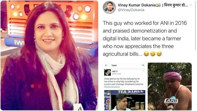 ANI Editor rubbishes viral claim of the same person acting as a customer during demonetisation and farmer supporting agriculture Bills