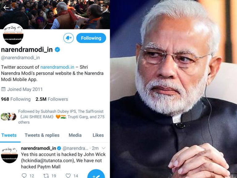 PM Modi’s personal website’s Twitter account narendramodi_in hacked, hacker asked donation for COVID-19 relief