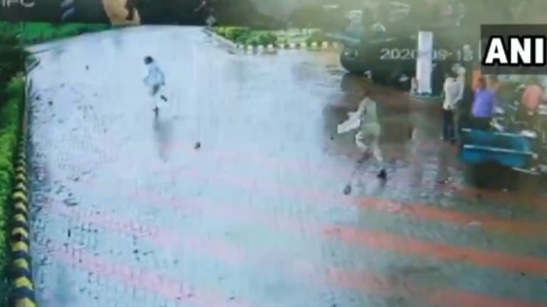 Watch: POCSO accused runs away from custody when police vehicle stops at petrol pump in Lakhimpur Kheri