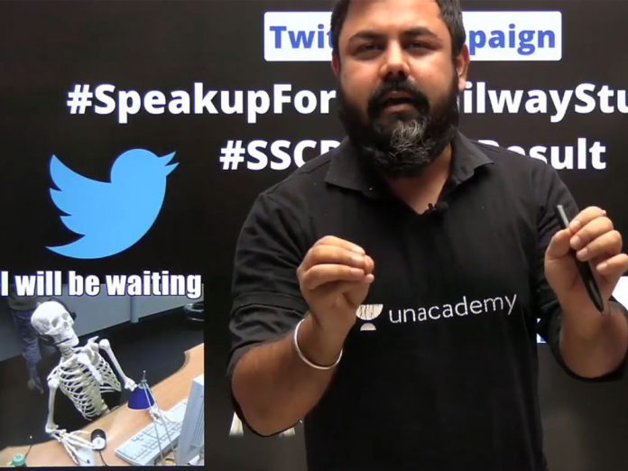 Varun Awasthi, an UnAcademy educator found provoking students to pick up guns