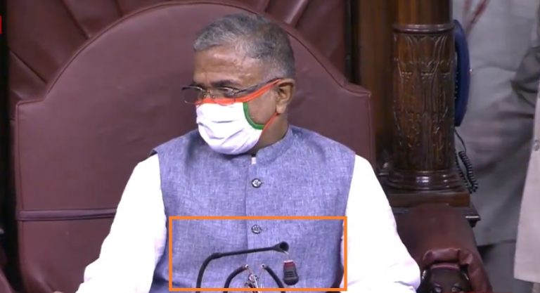 Opposition parties break Deputy Chairman’s mic, disrupts audio system of Rajya Sabha, in an attempt to stop farm reform bills