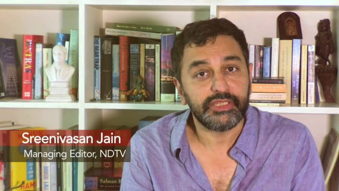 NDTV journalist Sreenivasan Jain agitated about Centre's alleged defence of its 'own people'