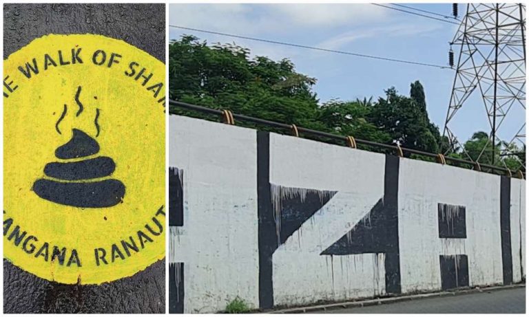 ‘Azadi’ slogans put on walls in Mumbai, roads defaced by putting abusive messages on Kangana Ranaut, Sambit Patra