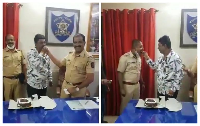 Maharashtra: Police officials cut cake and celebrate birthday of history-sheeter in police station, video goes viral