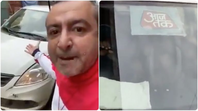 ‘They drive as if their rear is on fire’: Watch viral video where man is seen yelling at AajTak car for rash driving