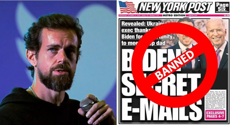 Jack refuses to acknowledge that twitter shadowbans on the basis of ideology right after admitting how it banned anti-Biden report
