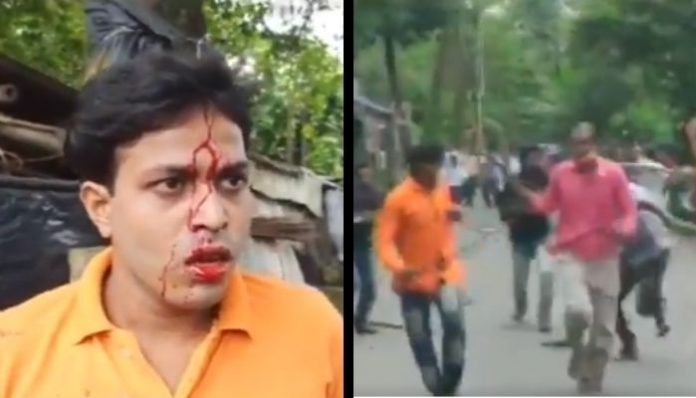 West Bengal: TMC goons attack BJP workers during a rally in South 24 Parganas