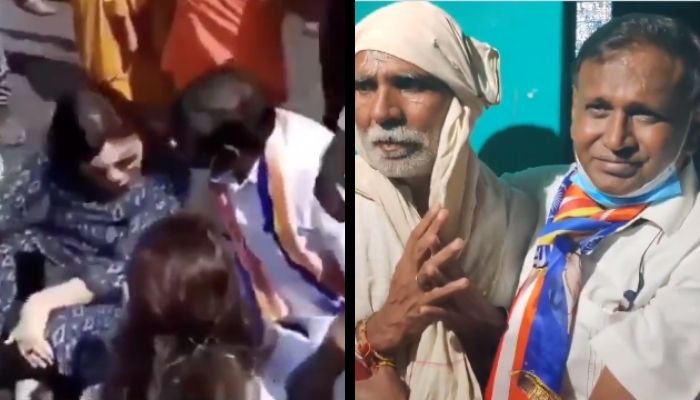 Congress Dalit leaders seen laughing and cracking jokes while protesting against the Hathras case