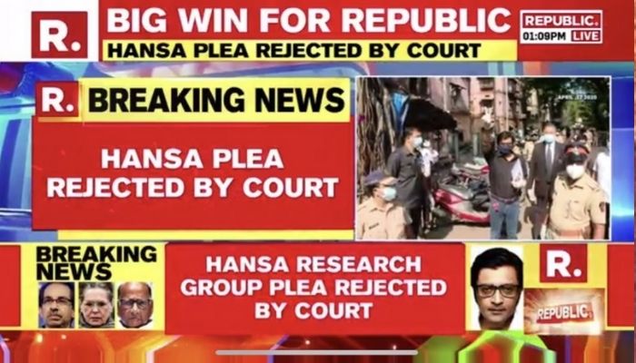 Petition by Hansa Group, seeking 'restratining order' against Republic Tv, dismissed