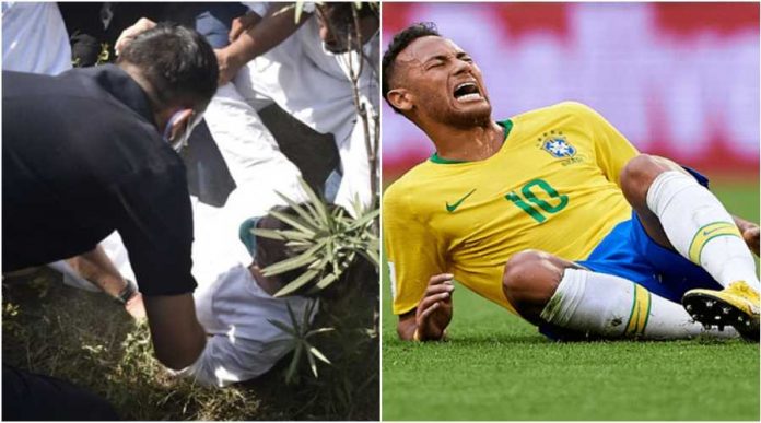 Rahul Gandhi's dramatic fall on the way to Hathras has triggered a meme fest