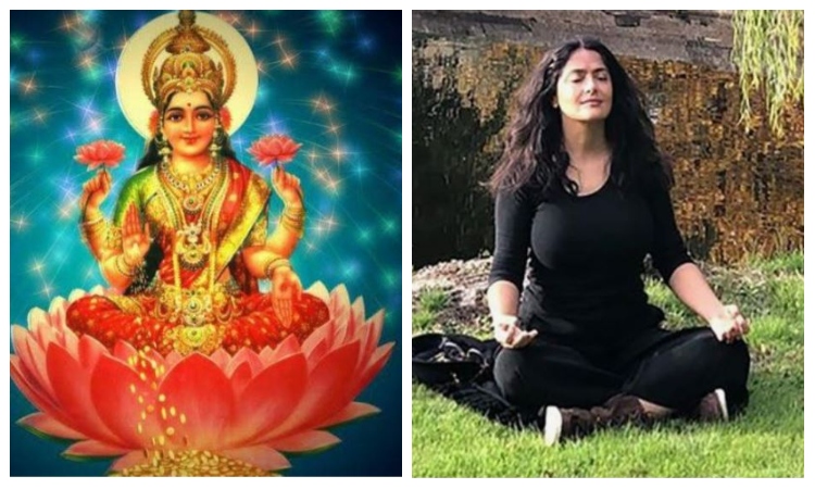 After Yoga, Hollywood actress Salma Hayek takes refuge in meditation focussing on Goddess Lakshmi
