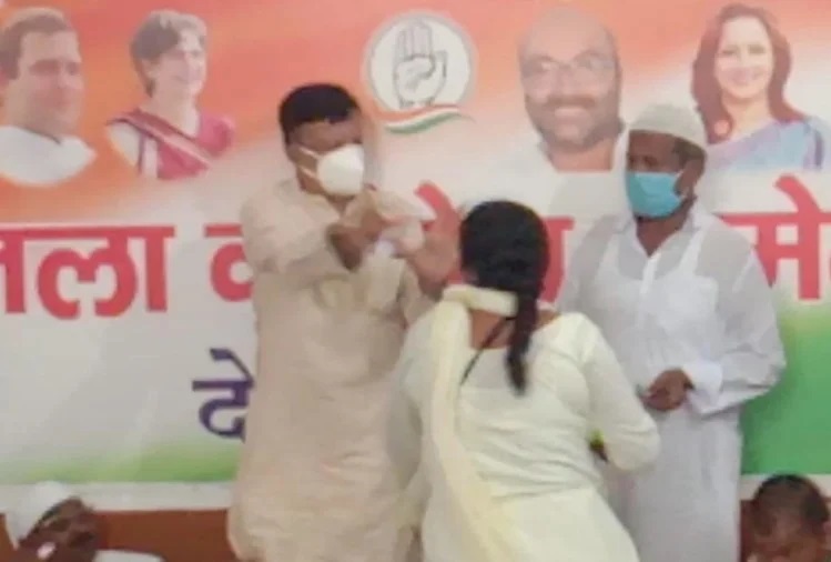 NCW takes cognisance of viral video where Congress workers beat up woman after she objects to giving ticket to rape accused Congress leader