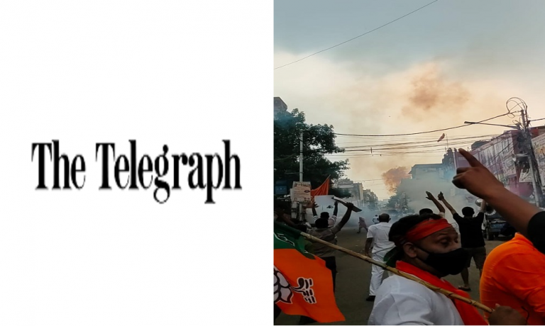 No ‘witty’ headline on first page: Scared of Mamata Banerjee, Telegraph ignores police brutality on BJP workers during protests