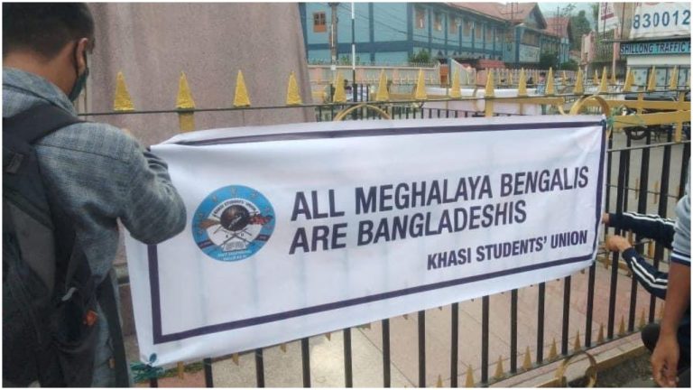 Meghalaya: Khasi student body puts up racist posters saying “All Meghalaya Bengalis are Bangladeshis”