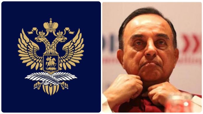 Russian Embassy expressed its regrets over Subramanian Swamy's article suggesting Russia cannot be trusted as India's close friend any longer