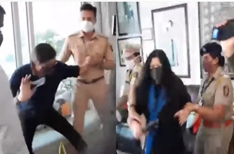 Watch: Mumbai Police kicks the door of Arnab Goswami’s residence, assaults his family and forcefully drag him out of his house