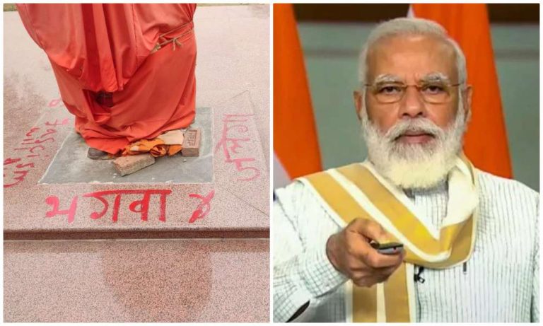 Swami Vivekananda statue, which was defaced by JNU goons by painting ‘F*ck BJP’ graffiti last year, to be inaugurated by PM Modi on the university campus