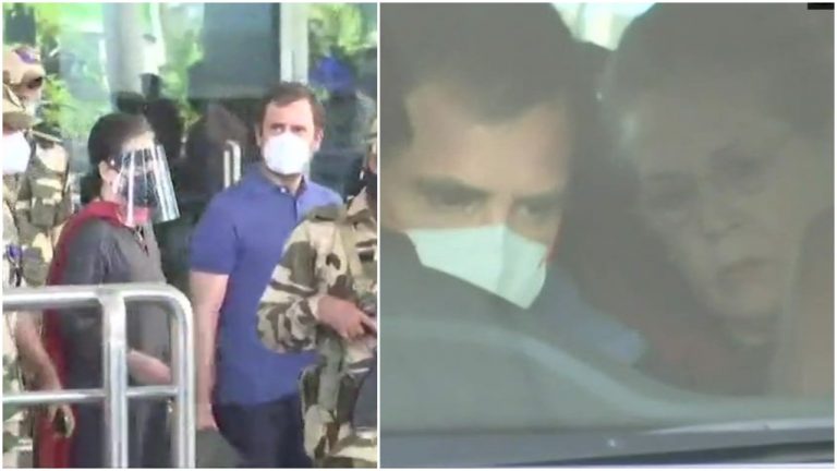 Congress President Sonia Gandhi, accompanied by son Rahul Gandhi moves to BJP ruled Goa to get away from pollution in AAP ruled Delhi