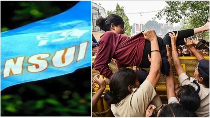 NSUI has used ABVP activist Shambhavi's image to calm that the BJP govt is brutalising students
