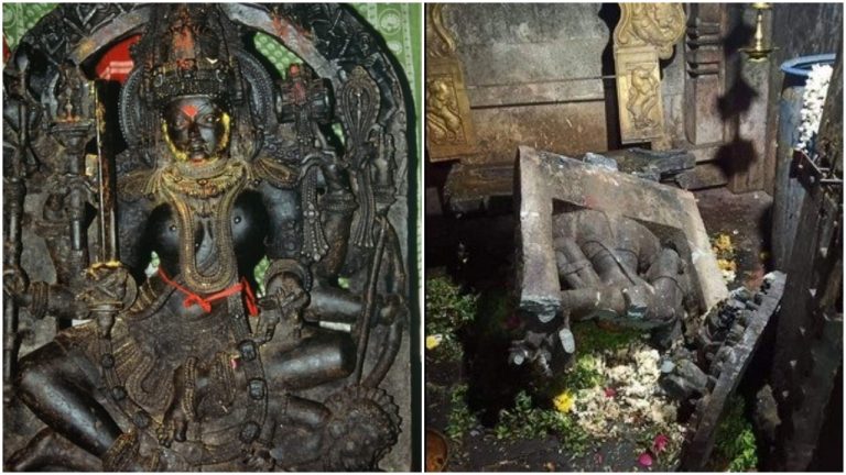 Karnataka: Hoysala-era Mahakali idol at ASI protected Temple found damaged, miscreants suspected to have taken advantage of lack of security