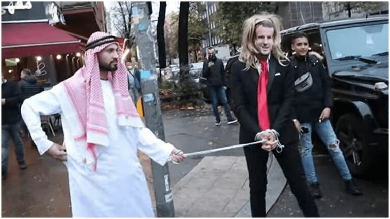 ‘This is the dog that curses Islam’: YouTuber Fayez Kanfash, a Syrian immigrant in Germany, flogs ‘Macron the dog’ amidst chants of Allahu Akbar