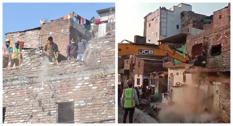 Ujjain: Begumbagh house from where stones were pelted at Ramnidhi Sangrahan rally demolished by police