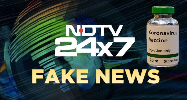 NDTV spreads fake news about Made In India coronavirus vaccines, union Health Ministry busts claims