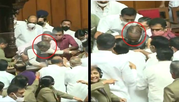 Karnataka: Congress manhandles Assembly Deputy Chairman, Naseer Ahmed and Narayana Swamy try to pull him out chair