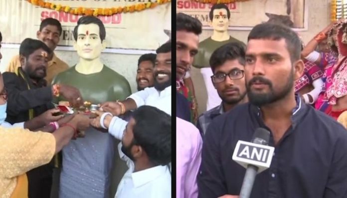 Telangana: Temple unveiled in recognition of philanthropic work of Sonu Sood