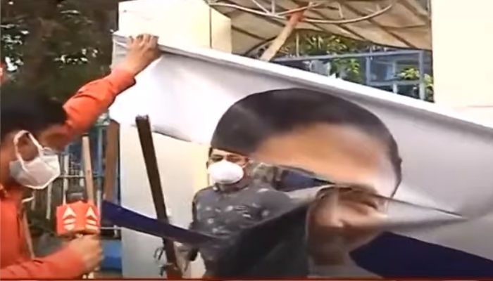 Contractual workers tear Mamata Banerjee’s banners in Kolkata, block road, TMC leaders escorted out by police: Read why