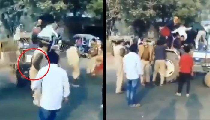 Protesting ‘farmers’ perform dangerous stunts on tractor, try to mow down police personnel when stopped: Horrific visuals from UP