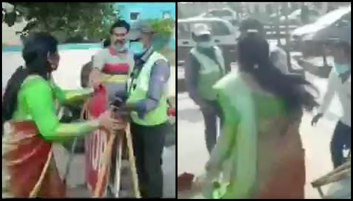 Watch: YSRCP leader, D Revathi, refuses to pay toll tax, slaps worker after toppling the barricade