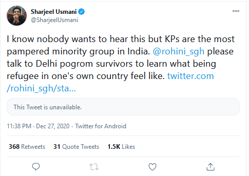 Newslaundry columnist calls Kashmiri Pandits 'most pampered minority group in India'