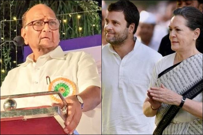 Sharad Pawar- Sonia and Rahul Gandhi
