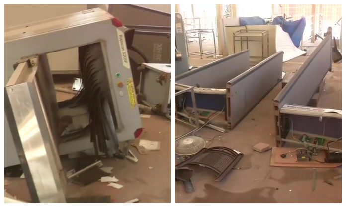 Protestors damaged property inside the Red Fort