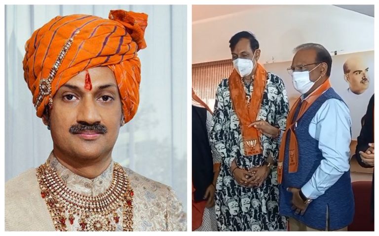 Gujarat: Rajpipla Prince Manvendra Sinh Gohil joins the BJP along with large number of transgenders