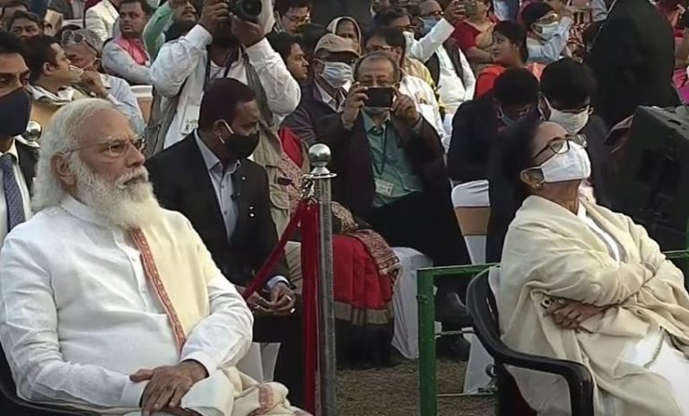 Watch: Taking offence at Jai Shree Ram slogans, Mamata Banerjee walks off stage even as PM Modi and Bengal Governor look on