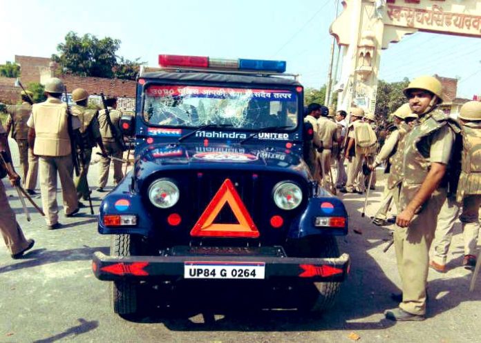 UP Police vehicle