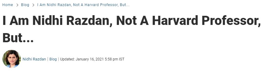 Nidhi Razdan has now penned a blog detailing how she fell victim to a phishing attack.