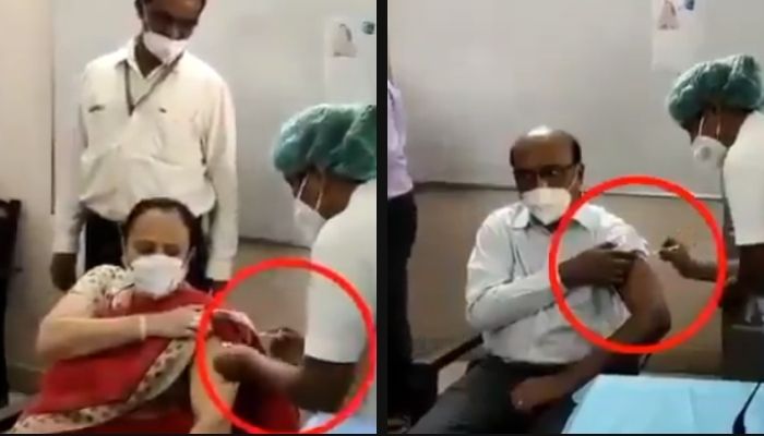 Here is the truth about the images where medical officers from Karnataka were seen ‘faking’ Coronavirus vaccination for a picture