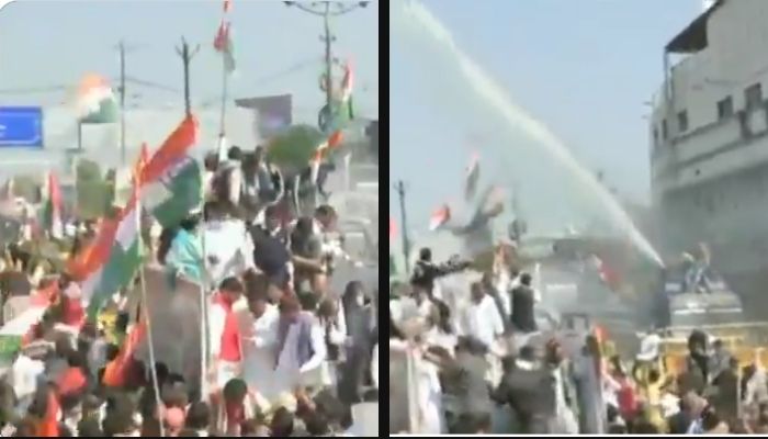 Protesters in Uttarakhand show complete disregard for lives of policemen, protesting Congress workers in MP force police to use water cannons