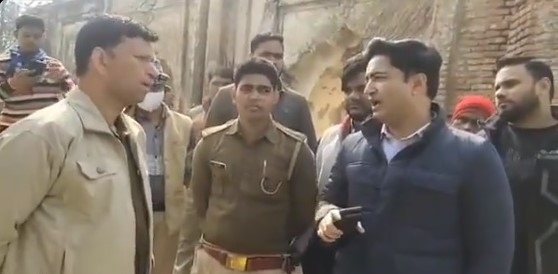 BJP MLA abhijeet singh sanga stops construction of disputed mosque by police